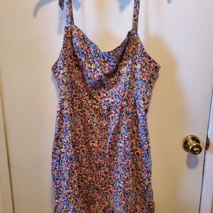 Fit and flare tie Shoulder floral dress